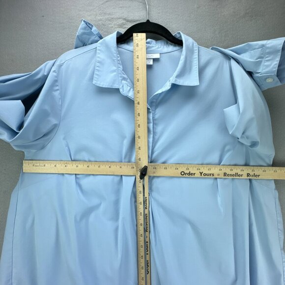 J Jill Blouse Top Womens XL Tall Blue Pullover Stretch Collared Flowy Back - Picture 9 of 15